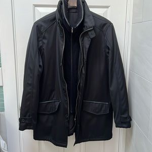 Men’s black outerwear coat